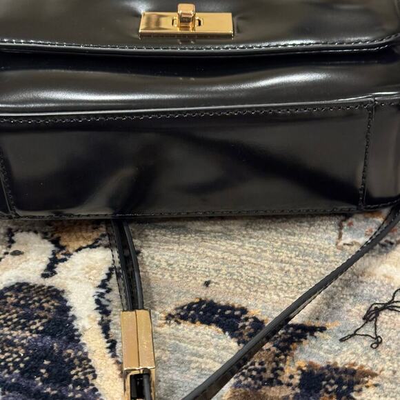 J. Crew Women's Edie Crossbody Bag In Italian Leather Black One Size NWT - Picture 7 of 13